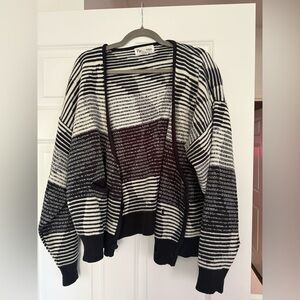 Vintage Black and White Striped Unisex Sweater